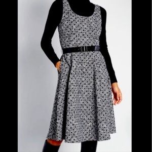 ModCloth Belted Polka Dot Dress